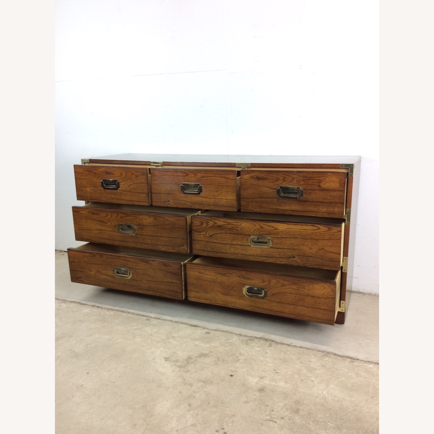 Mid Century Campaign Style Lowboy Dresser - image-20