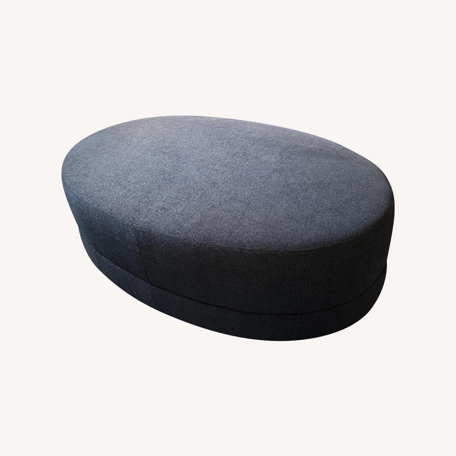 Crate & Barrel Navy Infiniti Curve Ottoman - image-0