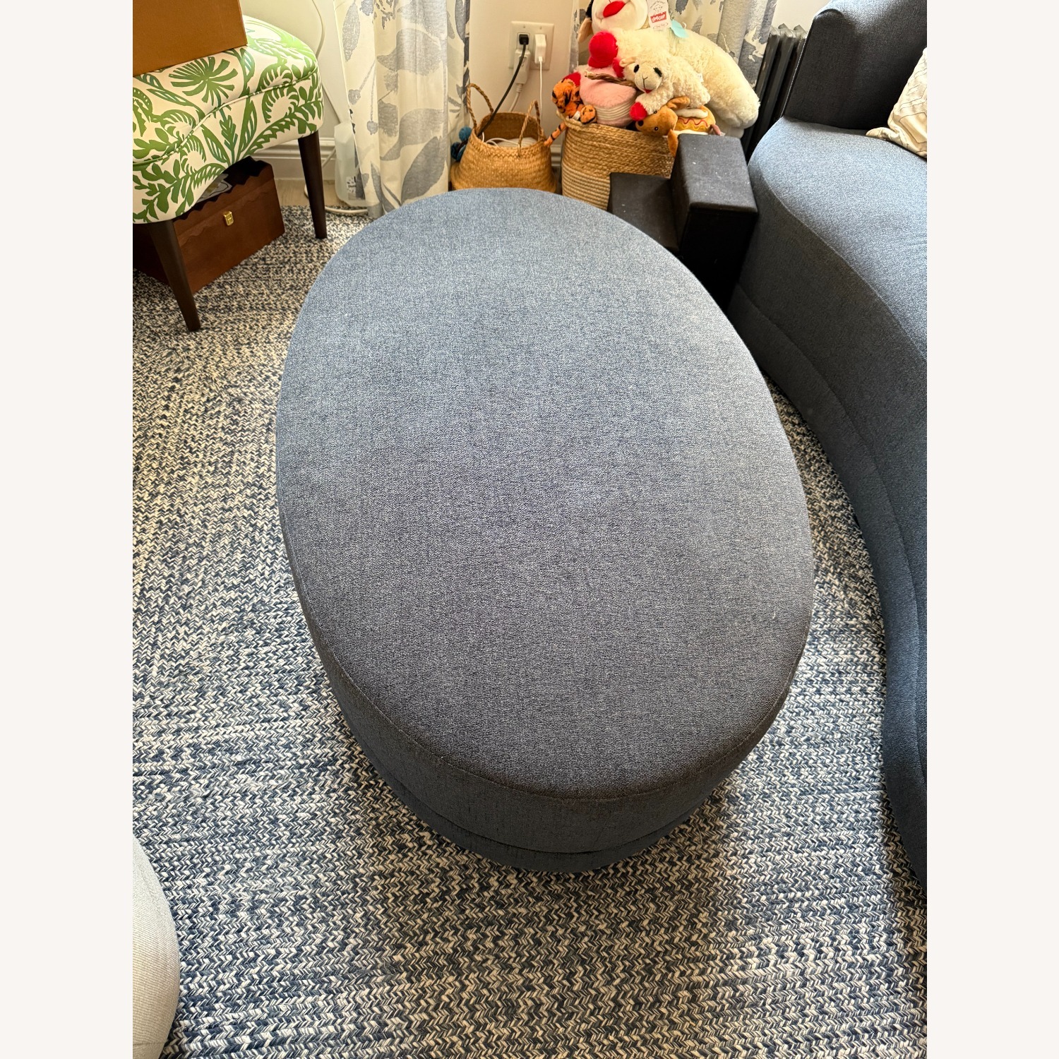 Crate & Barrel Navy Infiniti Curve Ottoman - image-3