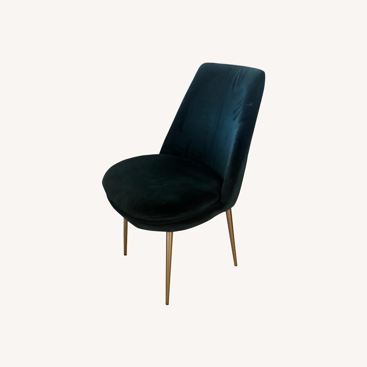 West Elm Finley Astor Velvet Green Dining Chairs - image-0