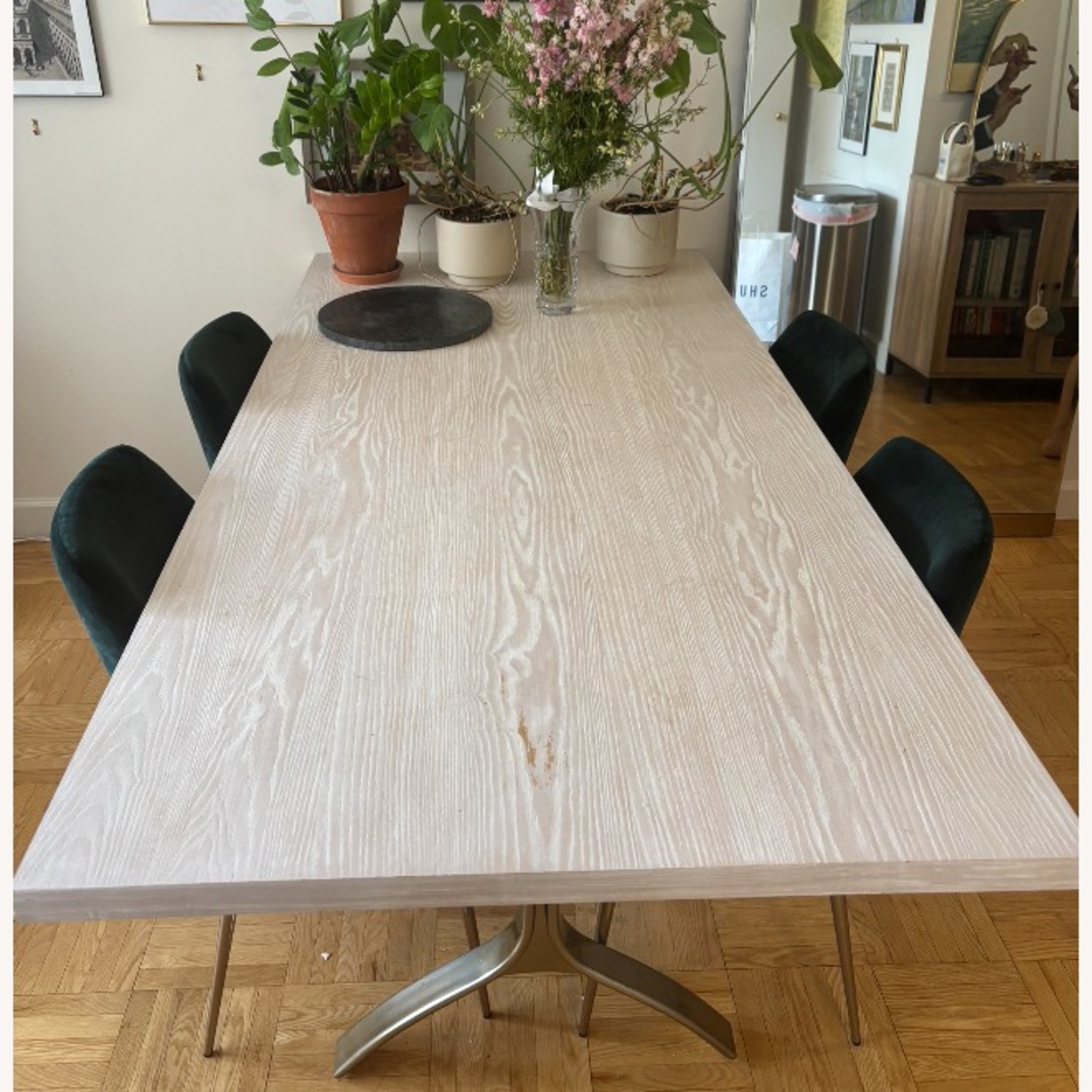 West Elm Finley Astor Velvet Green Dining Chairs - image-2