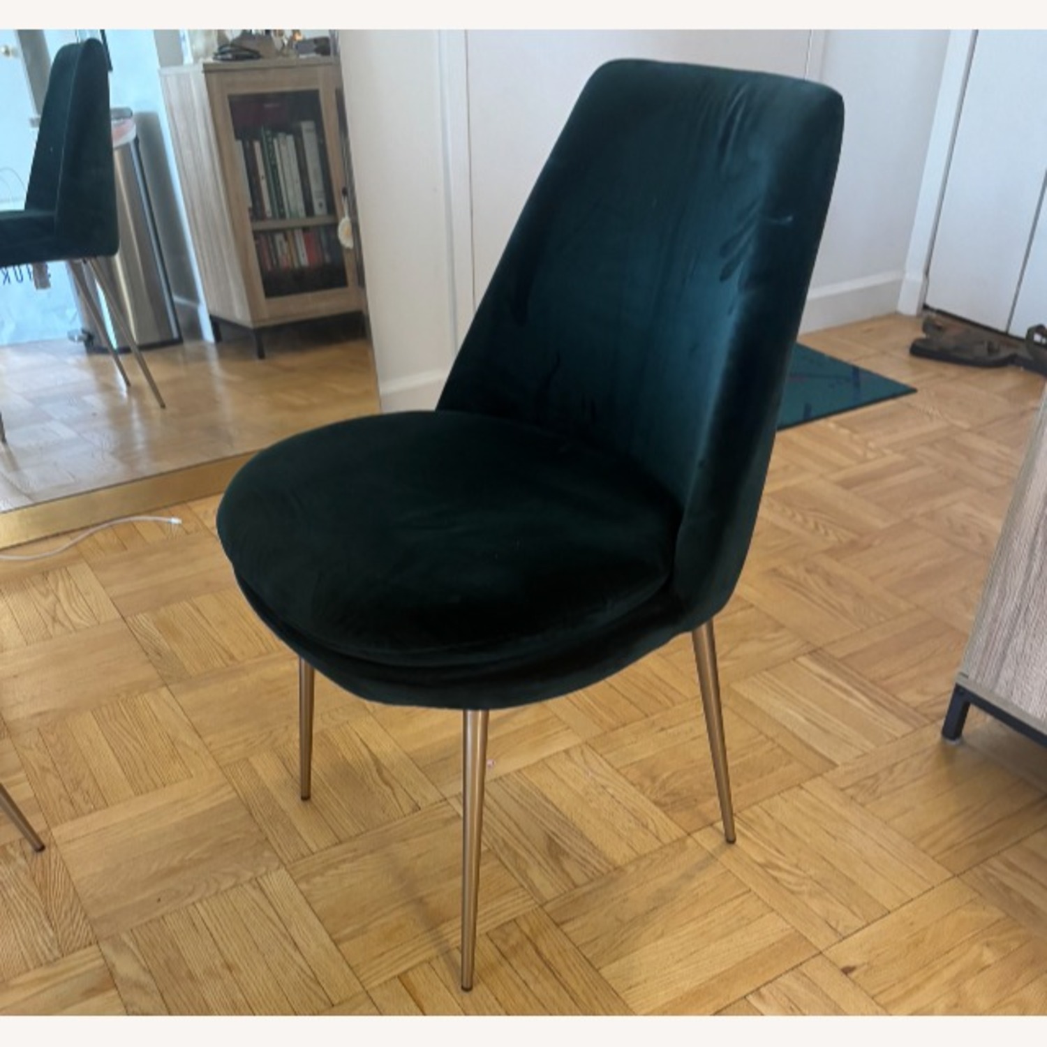 West Elm Finley Astor Velvet Green Dining Chairs - image-3
