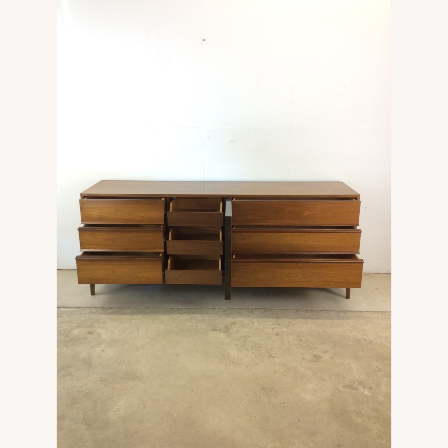 Mid Century Modern Lowboy Dresser with 9 Drawers - image-13