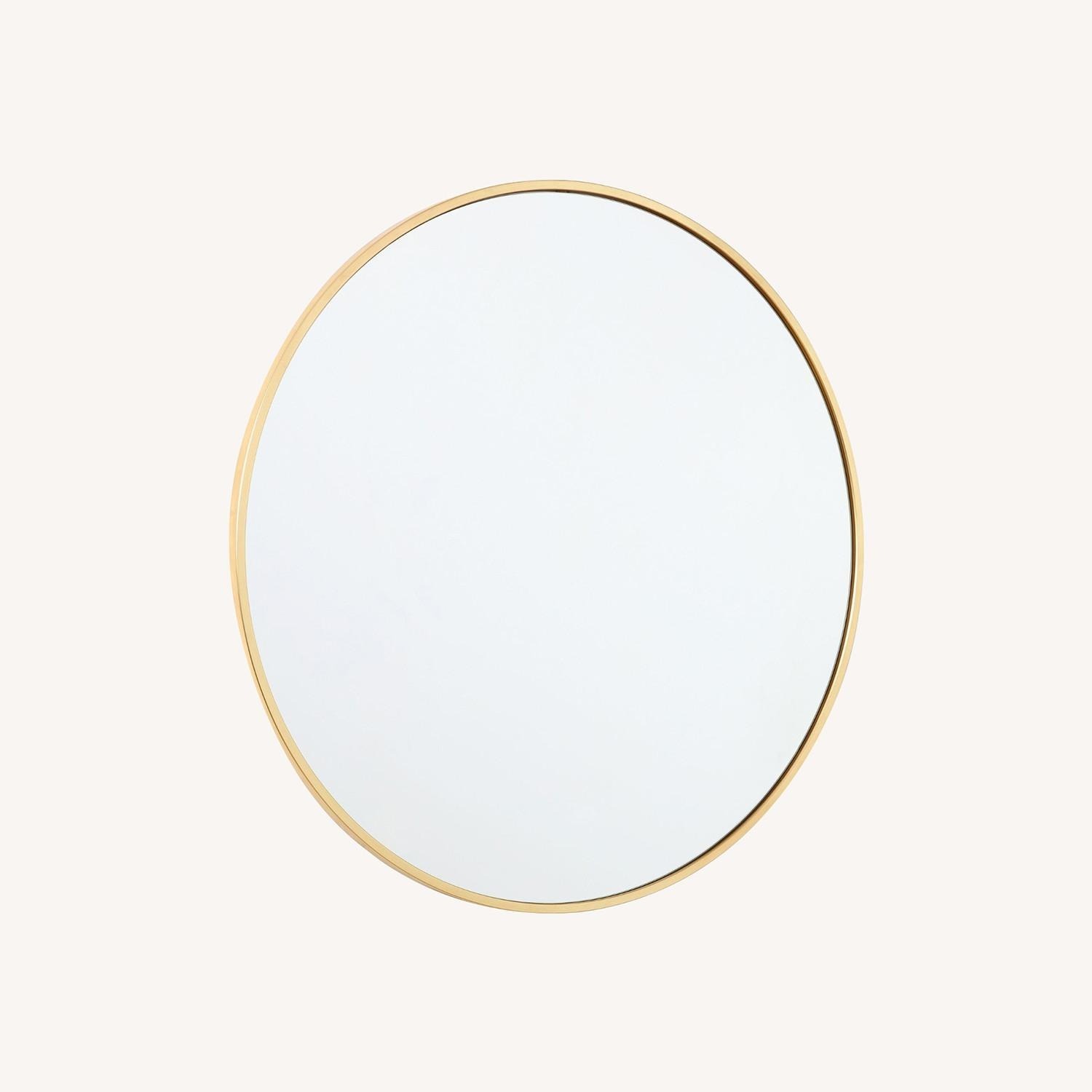 West Elm Metal Frame Round Wall Mirror - image-0