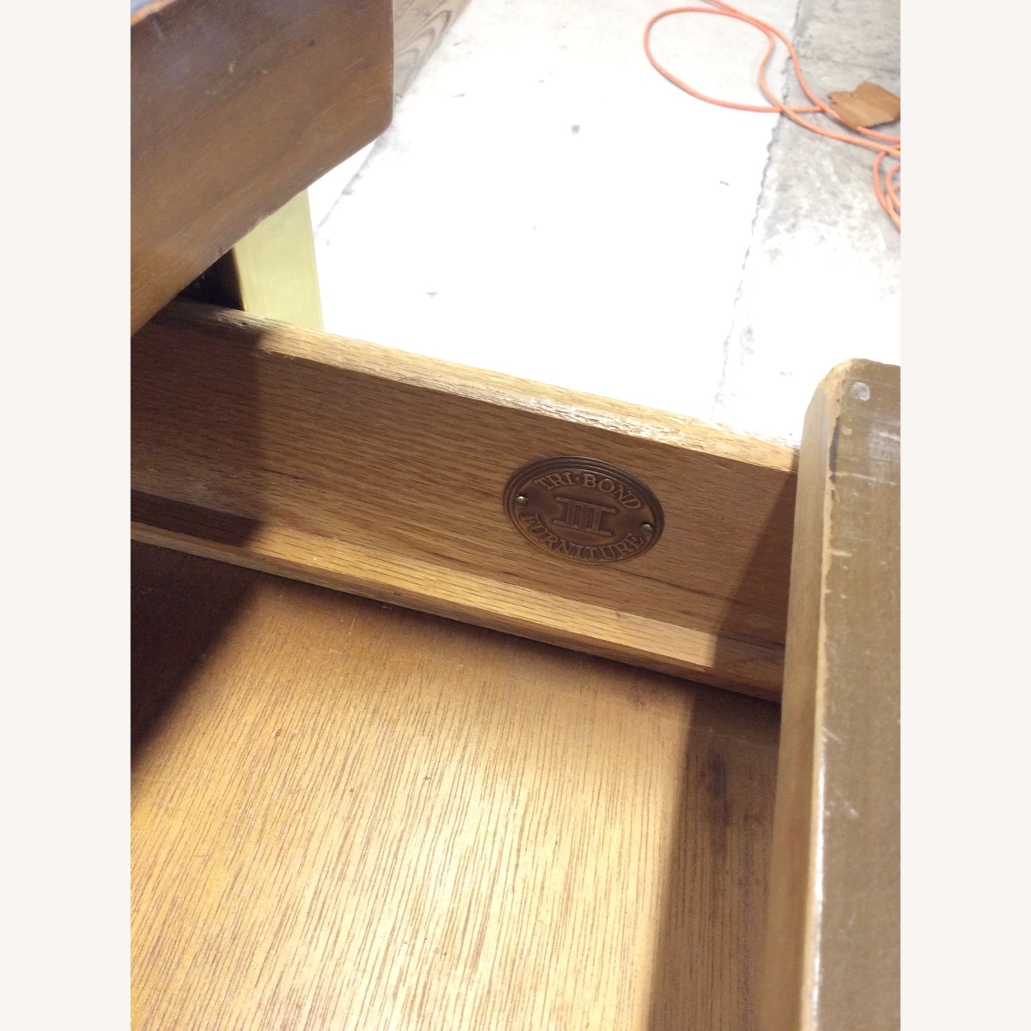 Mid Century Lowboy Dresser with Sled Legs & Mirror - image-20