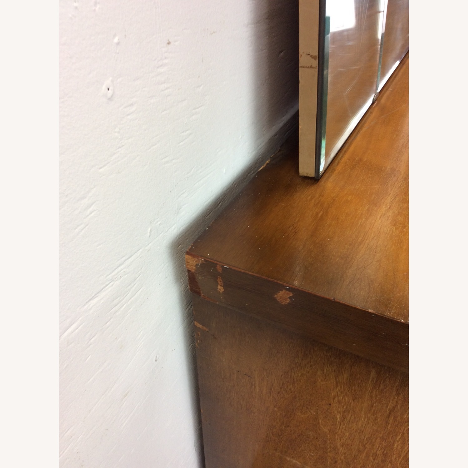 Mid Century Lowboy Dresser with Sled Legs & Mirror - image-18