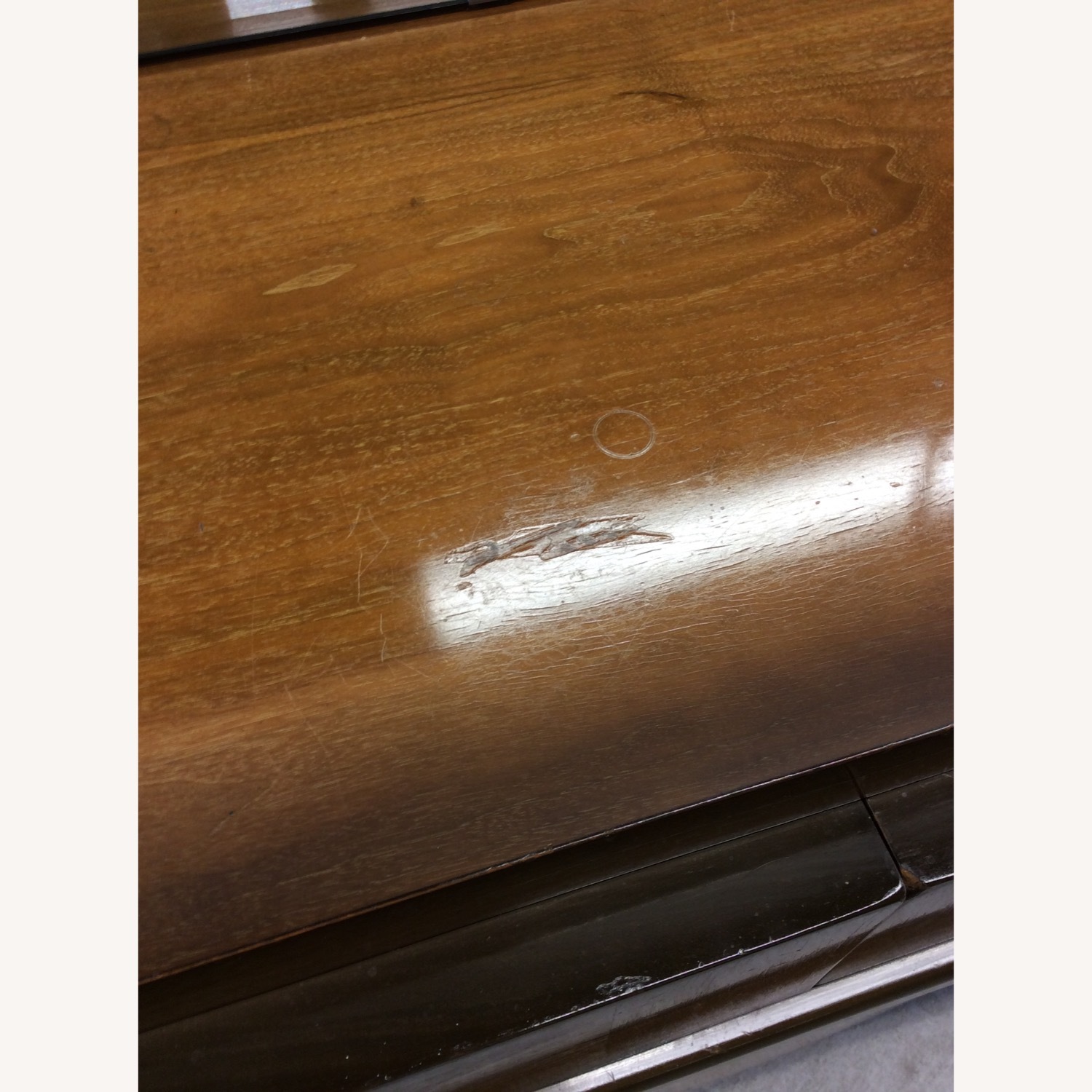 Mid Century Lowboy Dresser with Sled Legs & Mirror - image-12