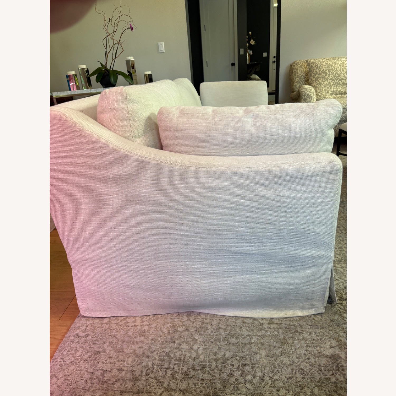 Restoration Hardware Linen Slope Arm Sofa  - image-4