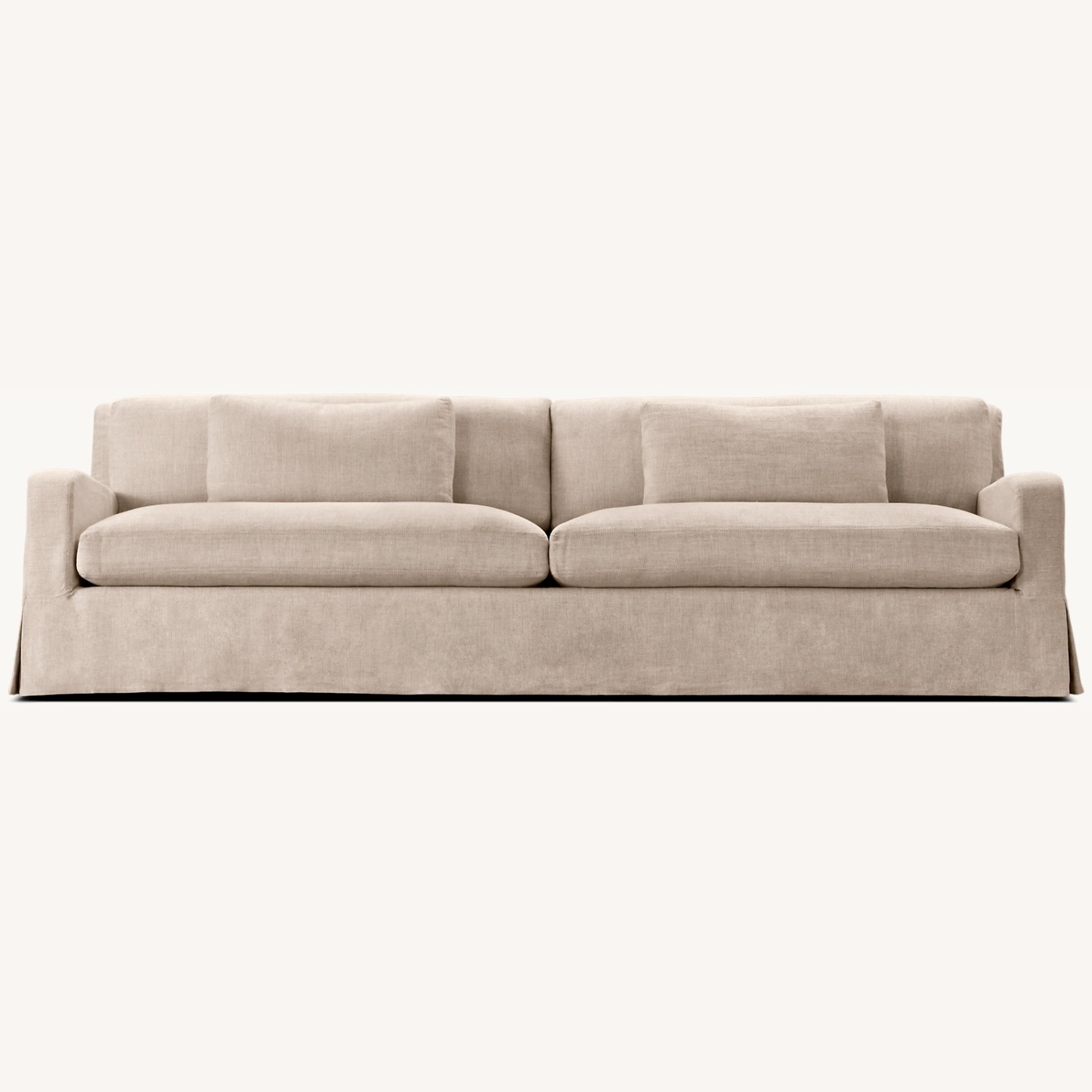 Restoration Hardware Linen Slope Arm Sofa  - image-0