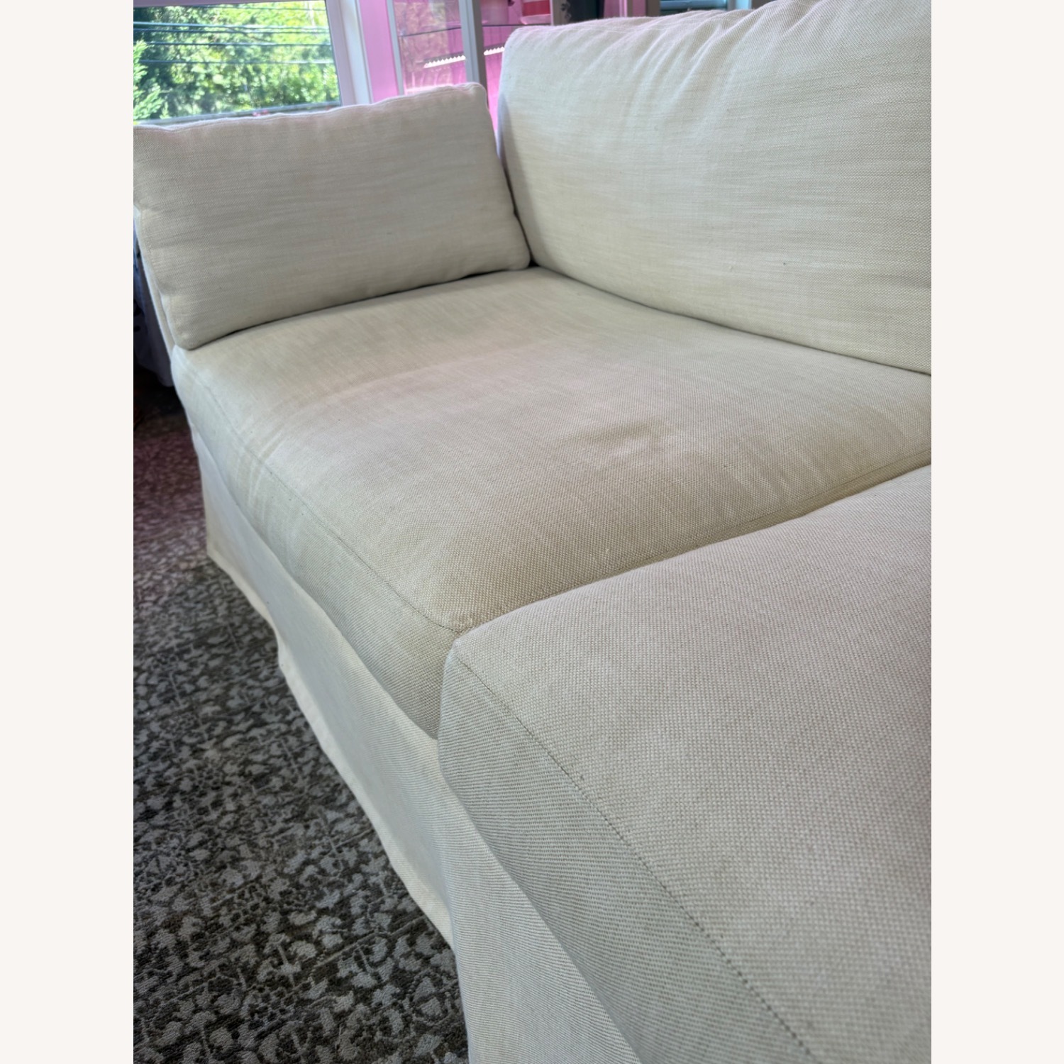 Restoration Hardware Linen Slope Arm Sofa  - image-2