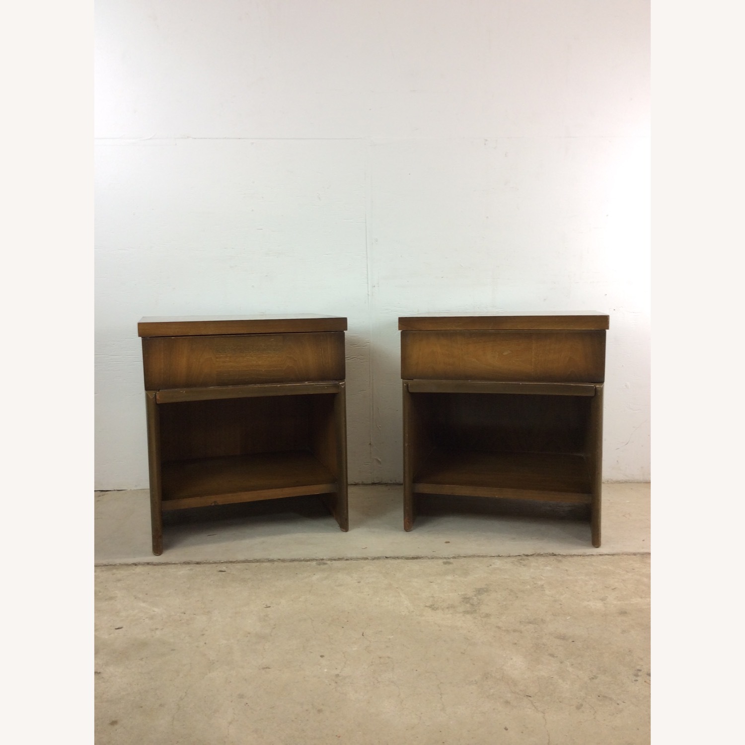 Pair of Mid Century Nightstands with Sled Legs - image-1