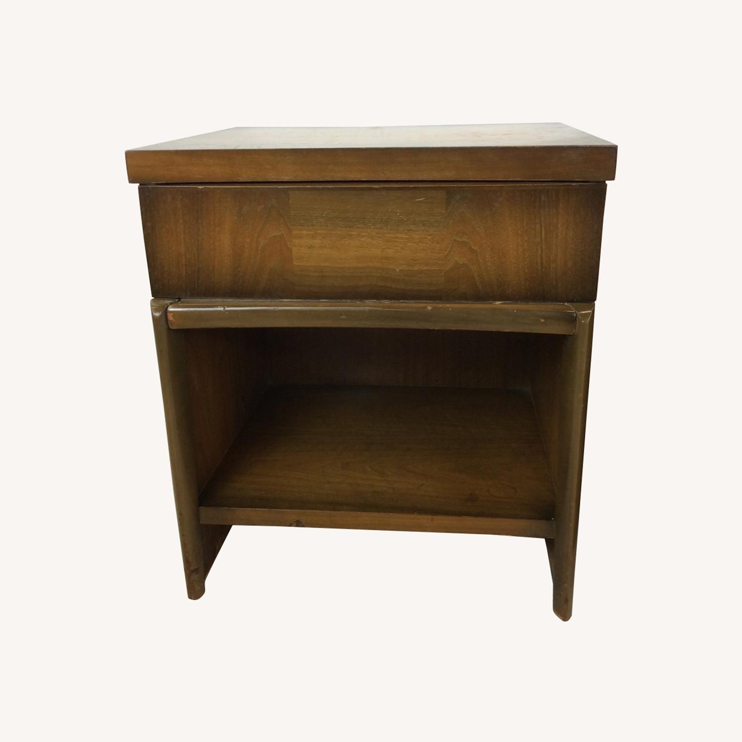 Pair of Mid Century Nightstands with Sled Legs - image-0