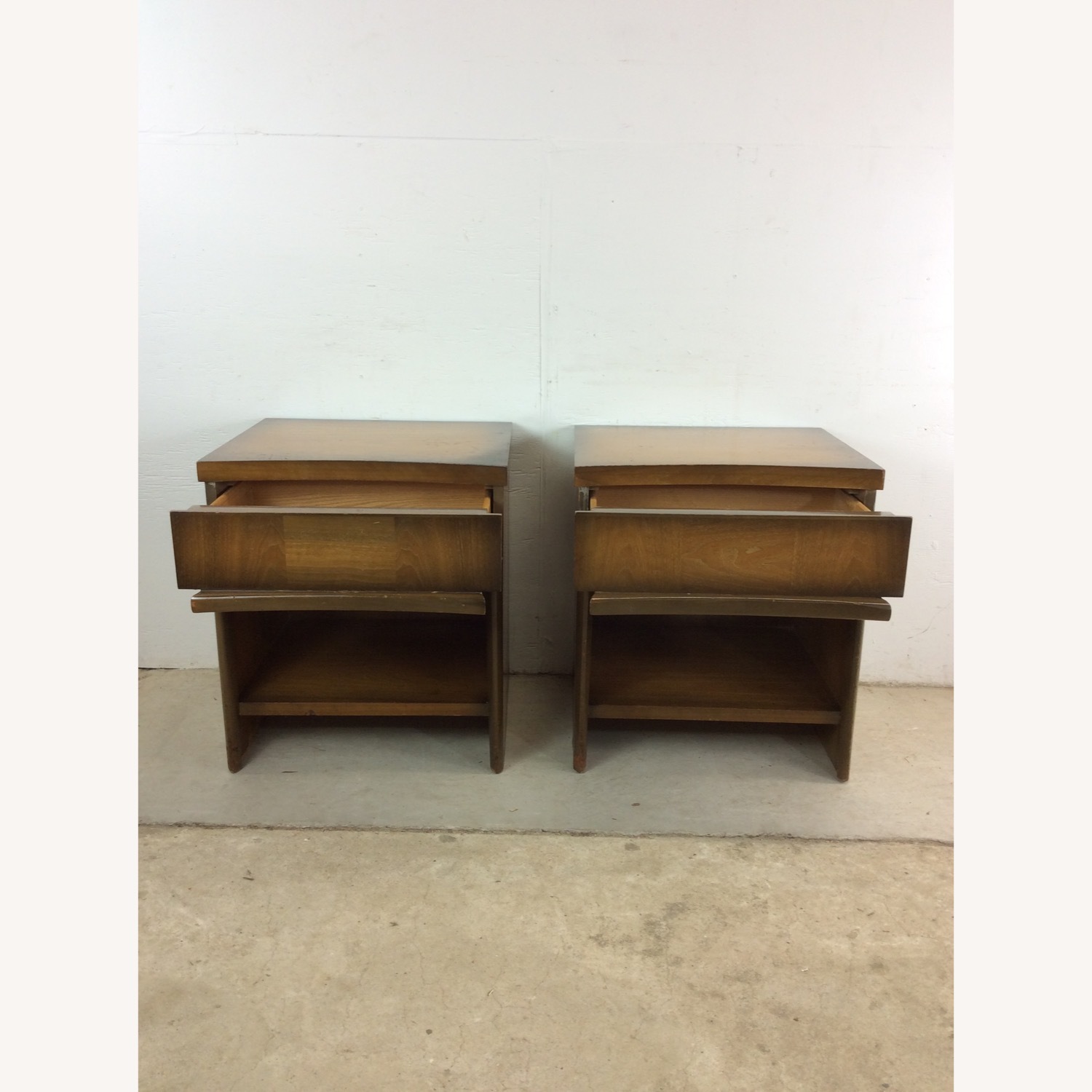 Pair of Mid Century Nightstands with Sled Legs - image-16