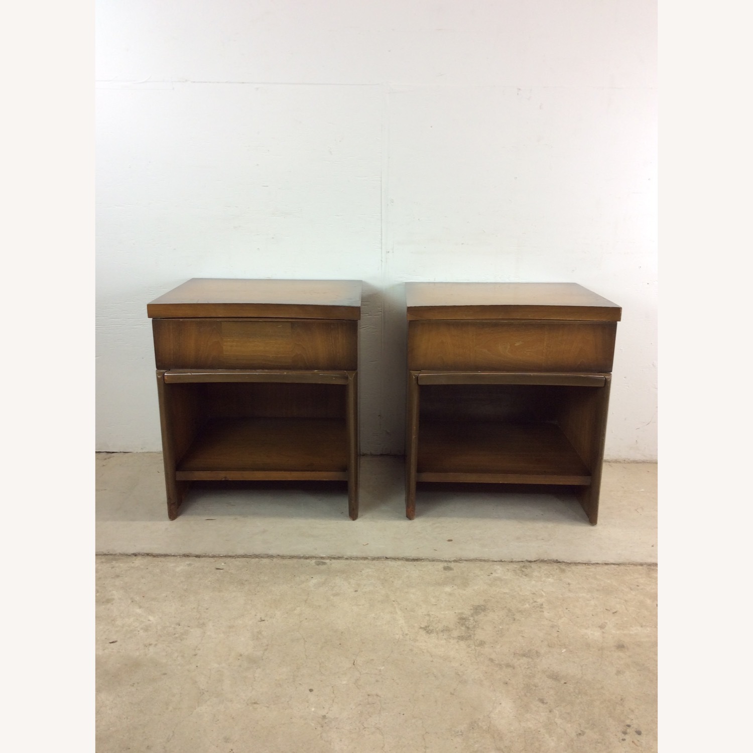 Pair of Mid Century Nightstands with Sled Legs - image-2