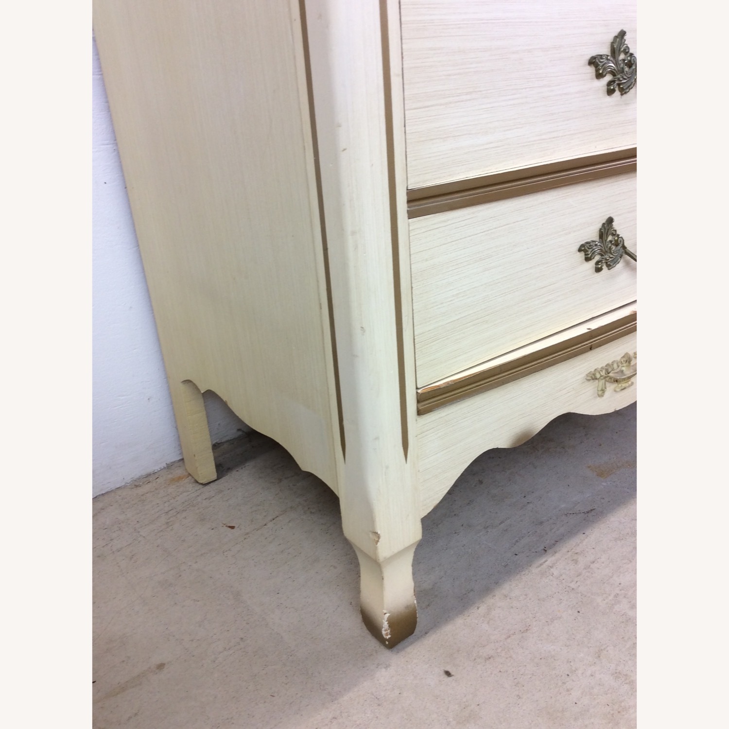 French Provincial Style Lowboy Dresser with Mirror - image-10