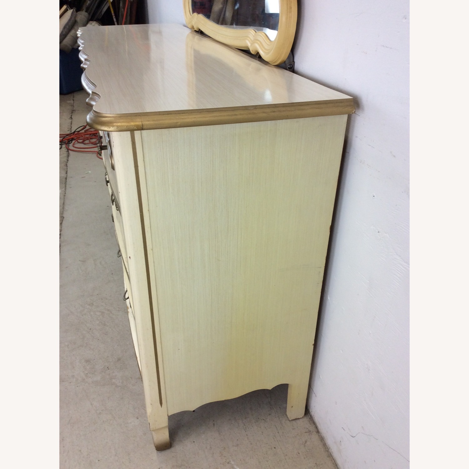 French Provincial Style Lowboy Dresser with Mirror - image-16