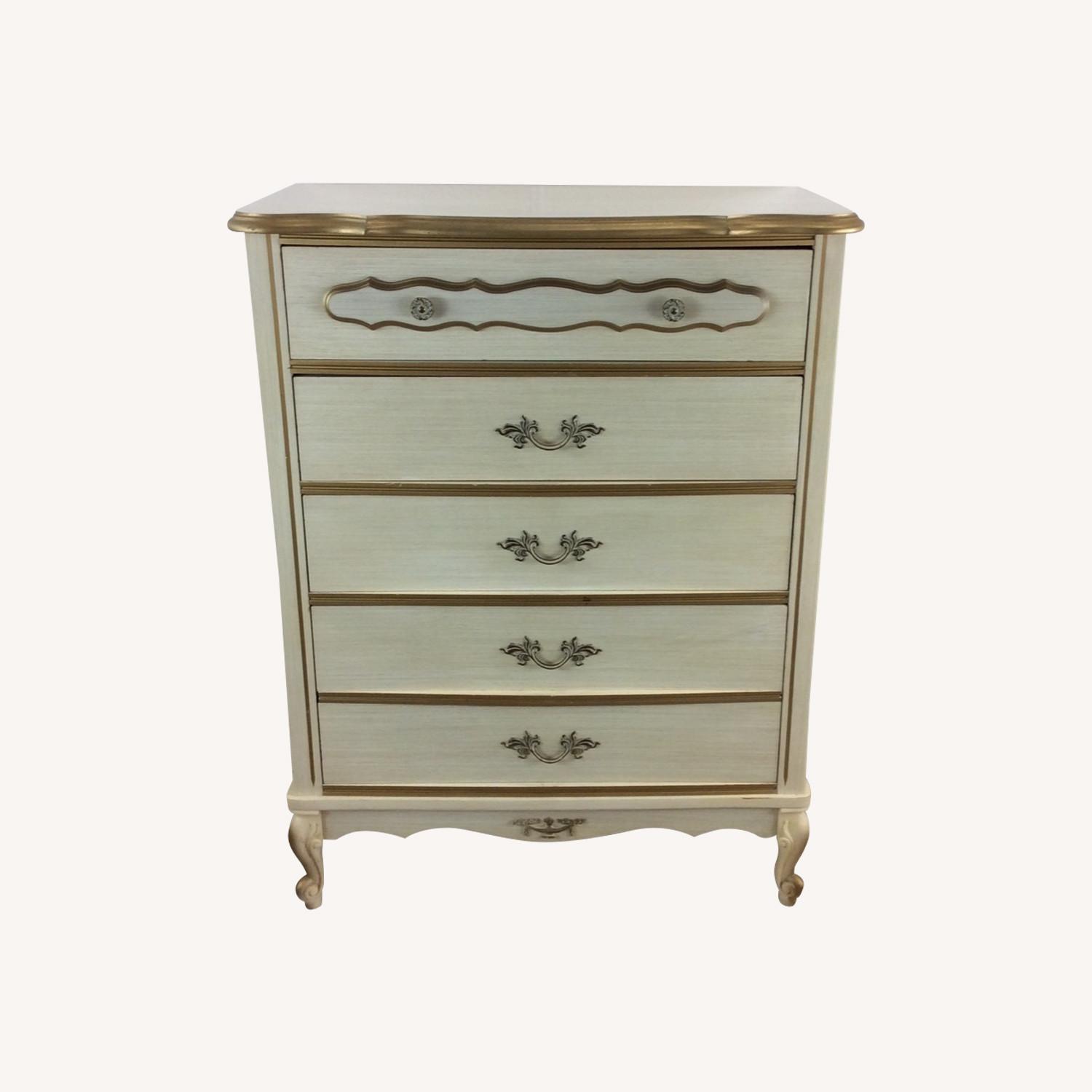French Provincial Style Highboy with 5 Drawers - image-0