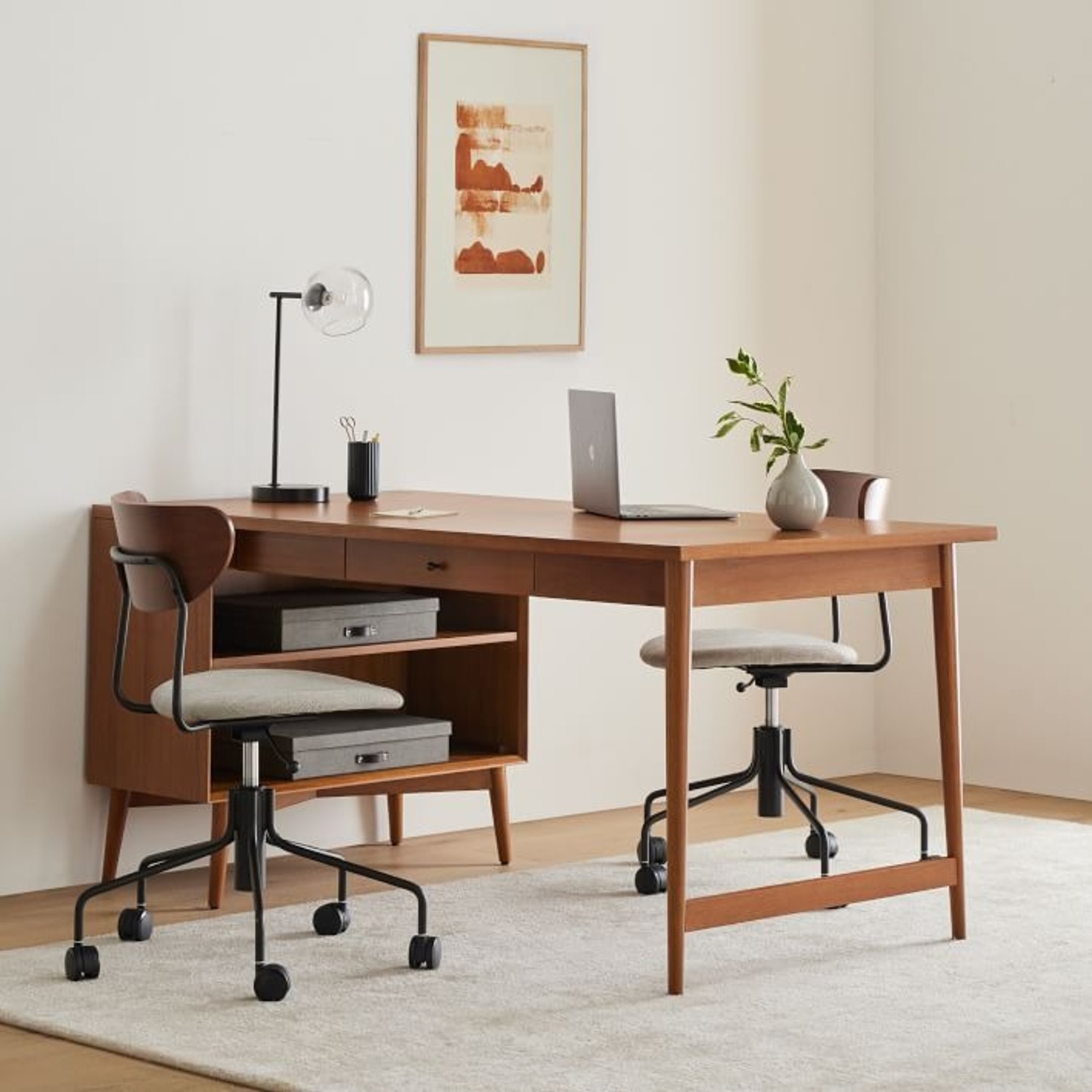 West Elm Mid-Century Peninsula Desk - image-1