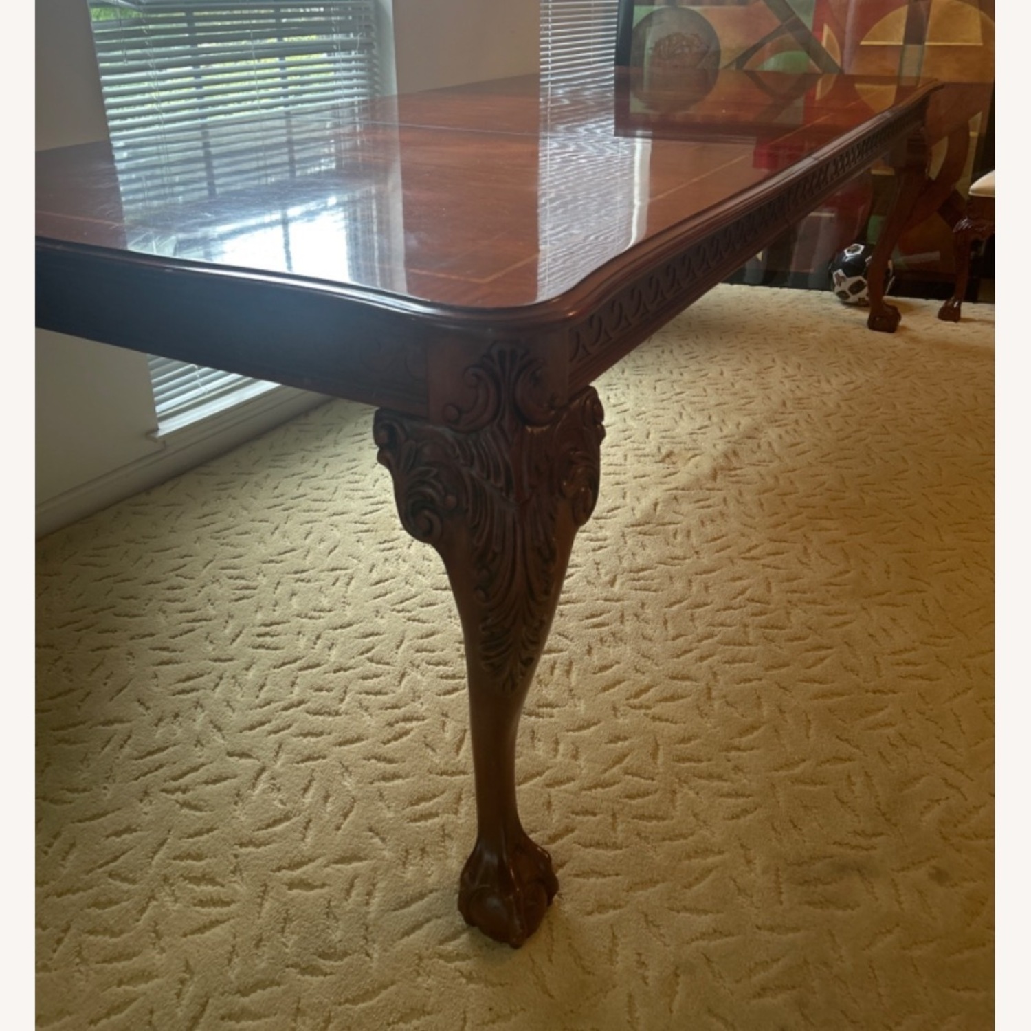 8 Cushion Chair Victorian Style Dining Table Set - image-1
