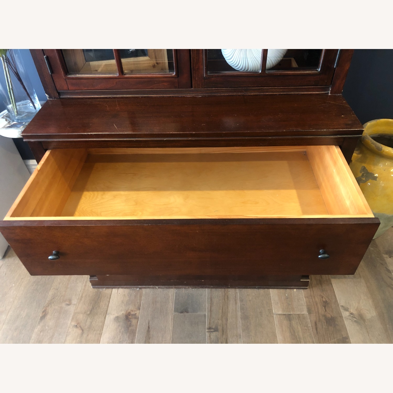 Pottery Barn Bookcases Wood/Glass - image-1