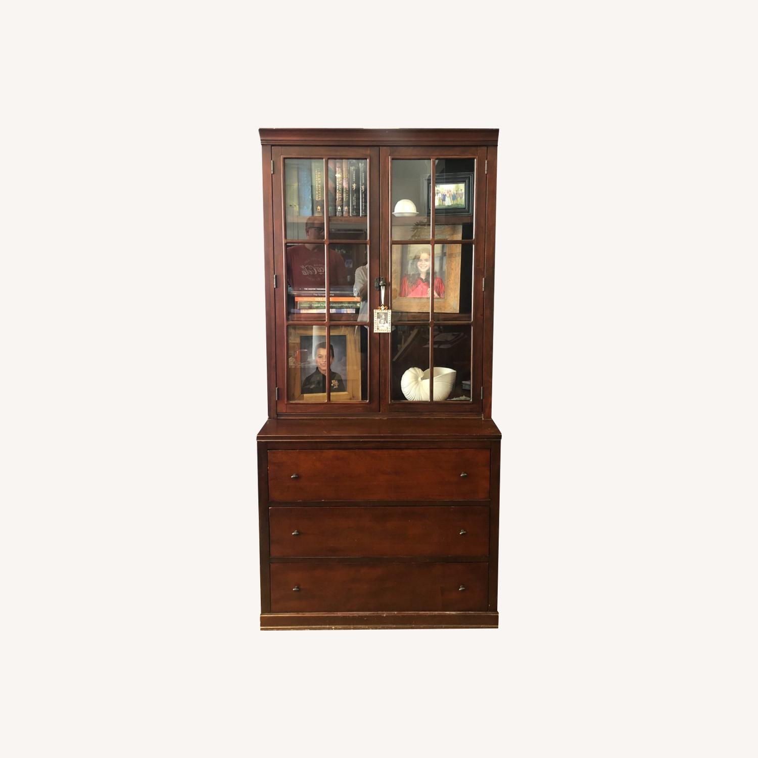 Pottery Barn Bookcases Wood/Glass - image-0