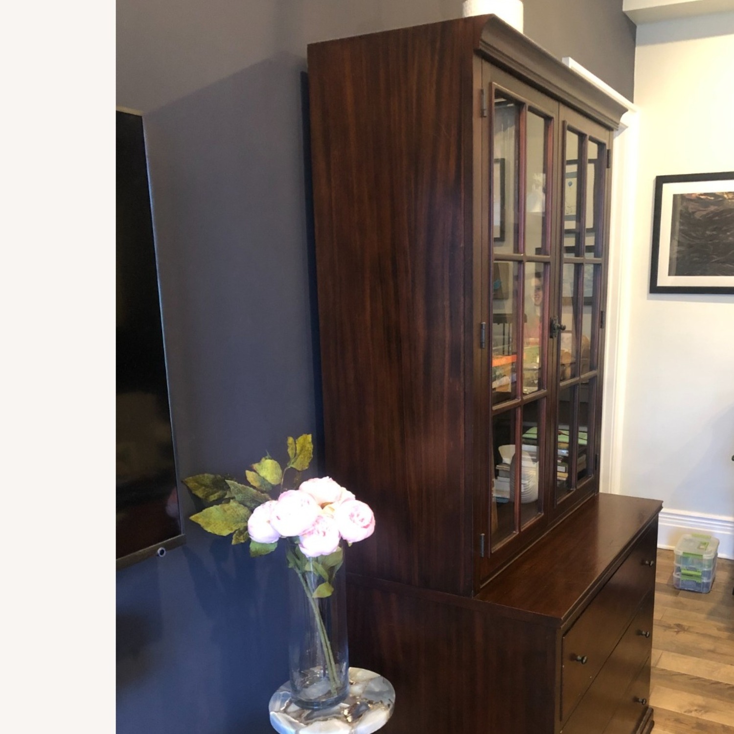 Pottery Barn Bookcases Wood/Glass - image-4