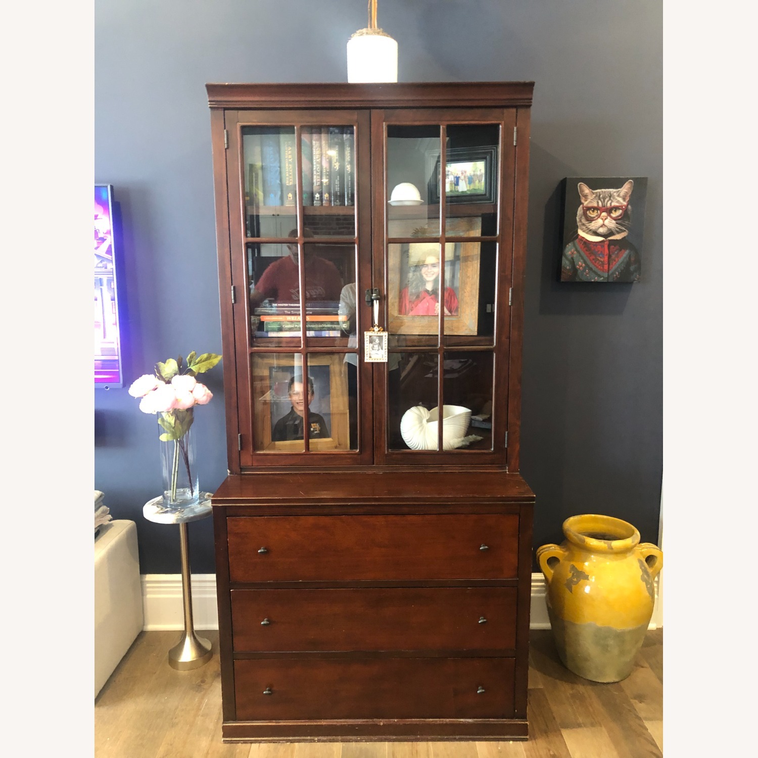 Pottery Barn Bookcases Wood/Glass - image-3