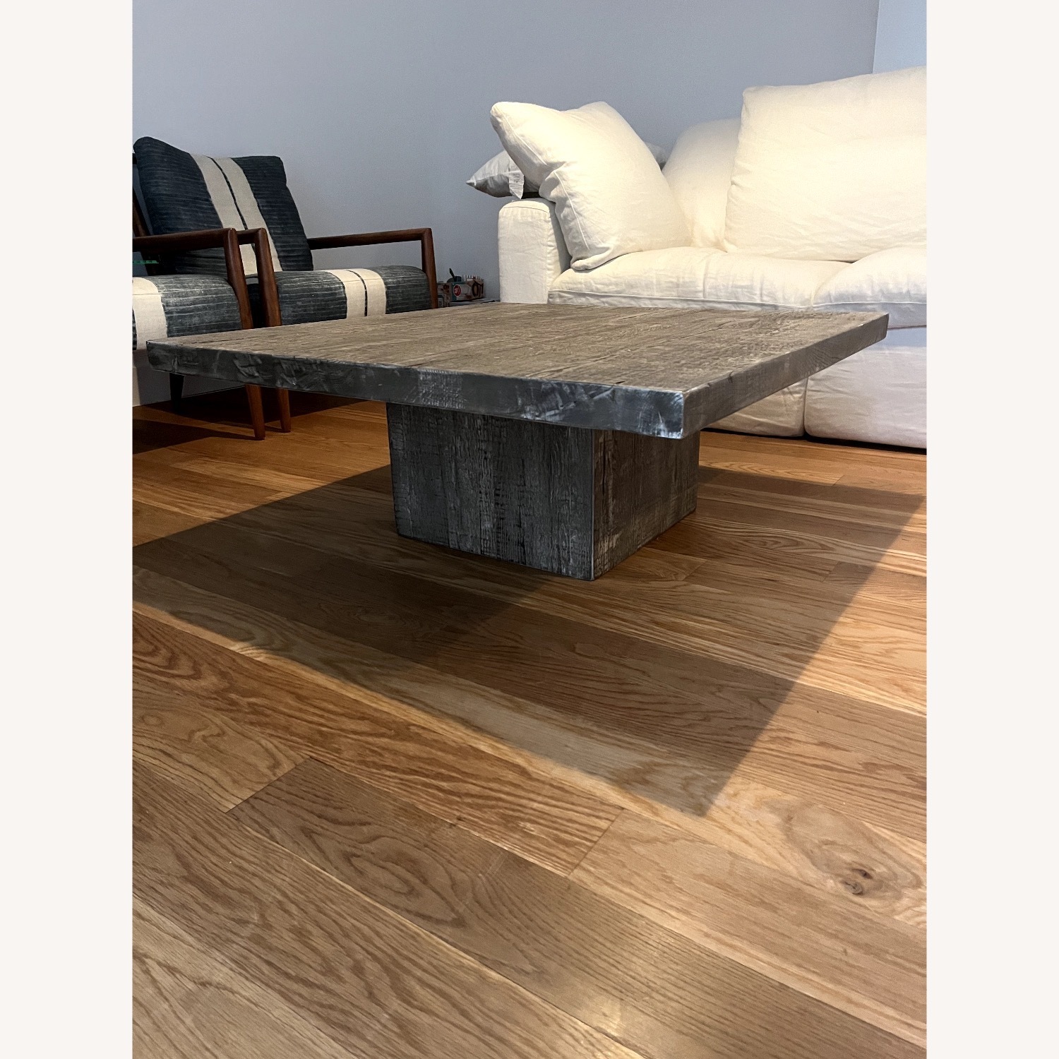 Reclaimed Oak Plinth Square Coffee Table - image-1