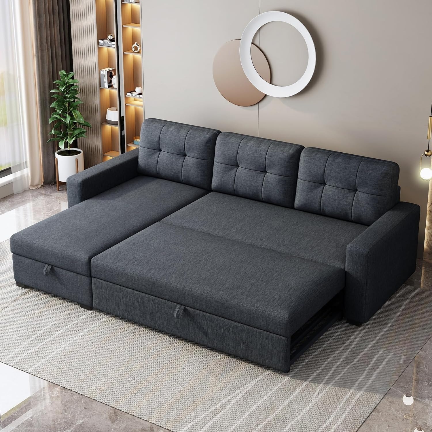 Sectional Sleeper Sofa with Storage Chaise - image-2