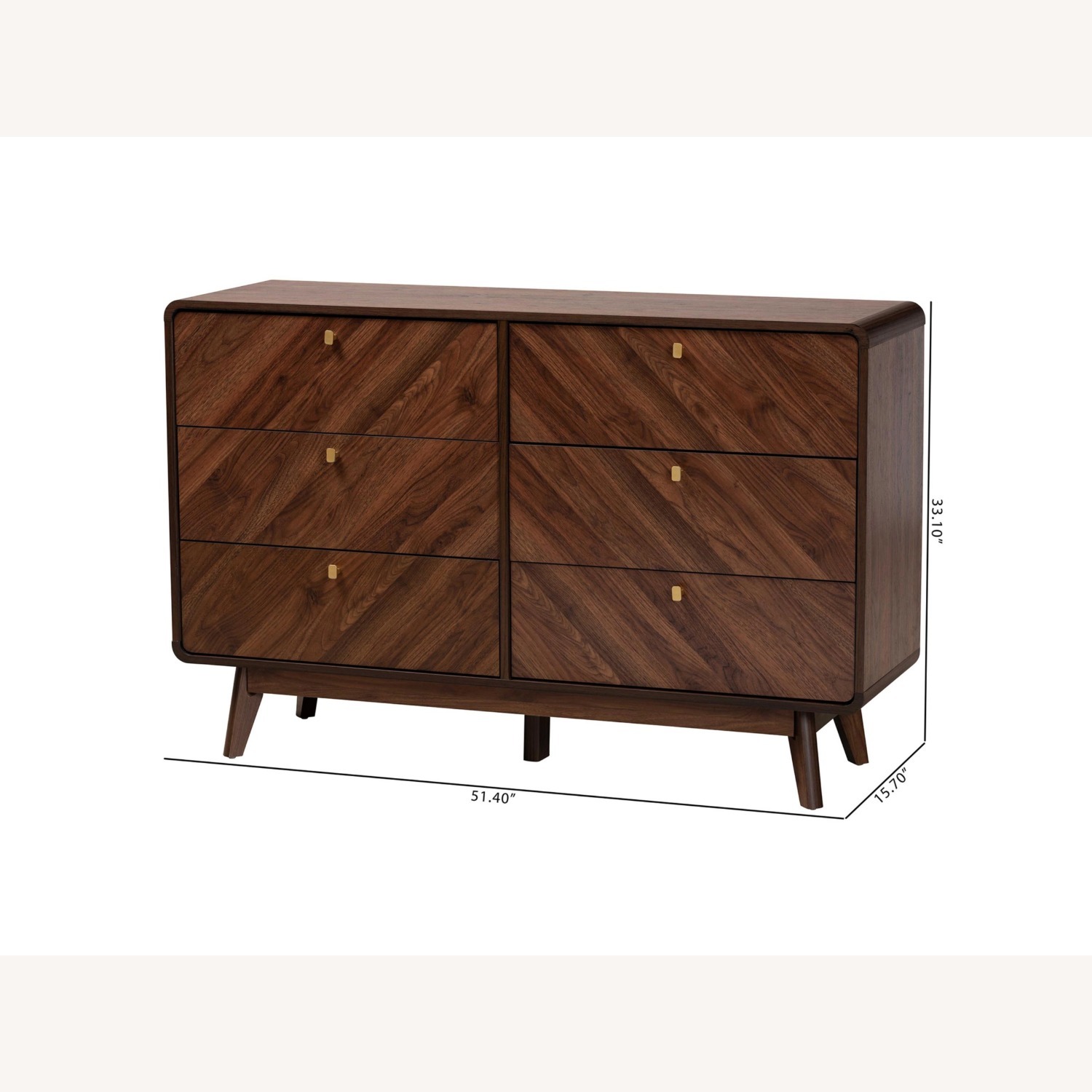 Baxton Studio Markell 52" 6 Drawer Dresser - image-3