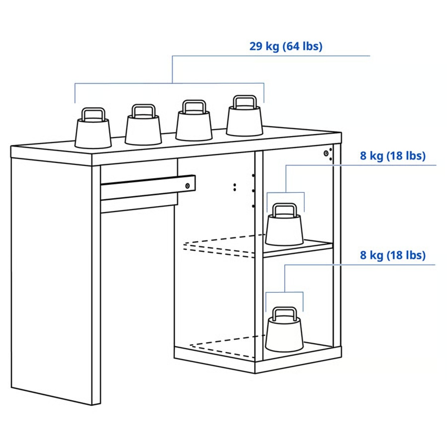 IKEA Kallax Desk 44" - image-3
