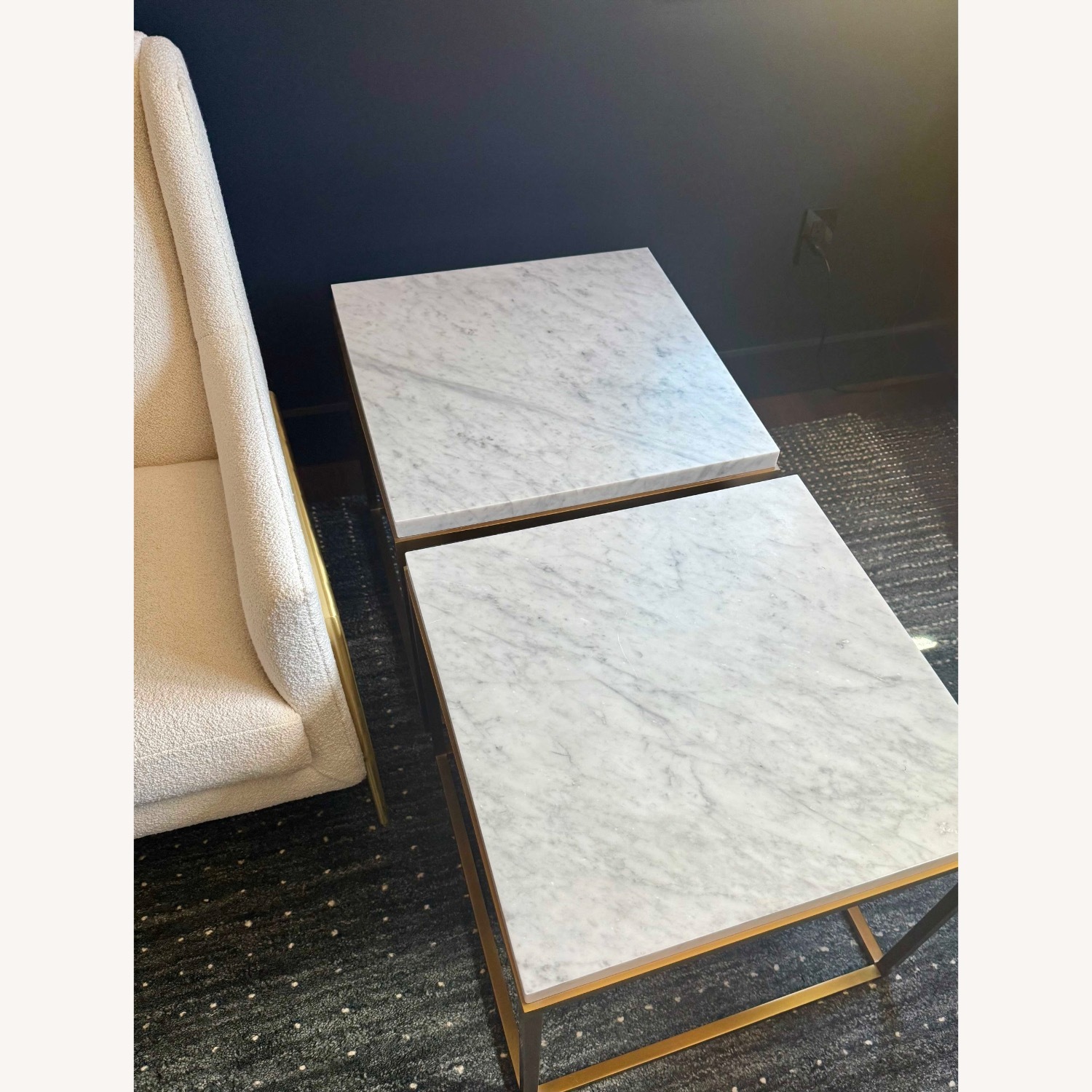 RH Nicholas Marble Square Side Table x 2 - image-22