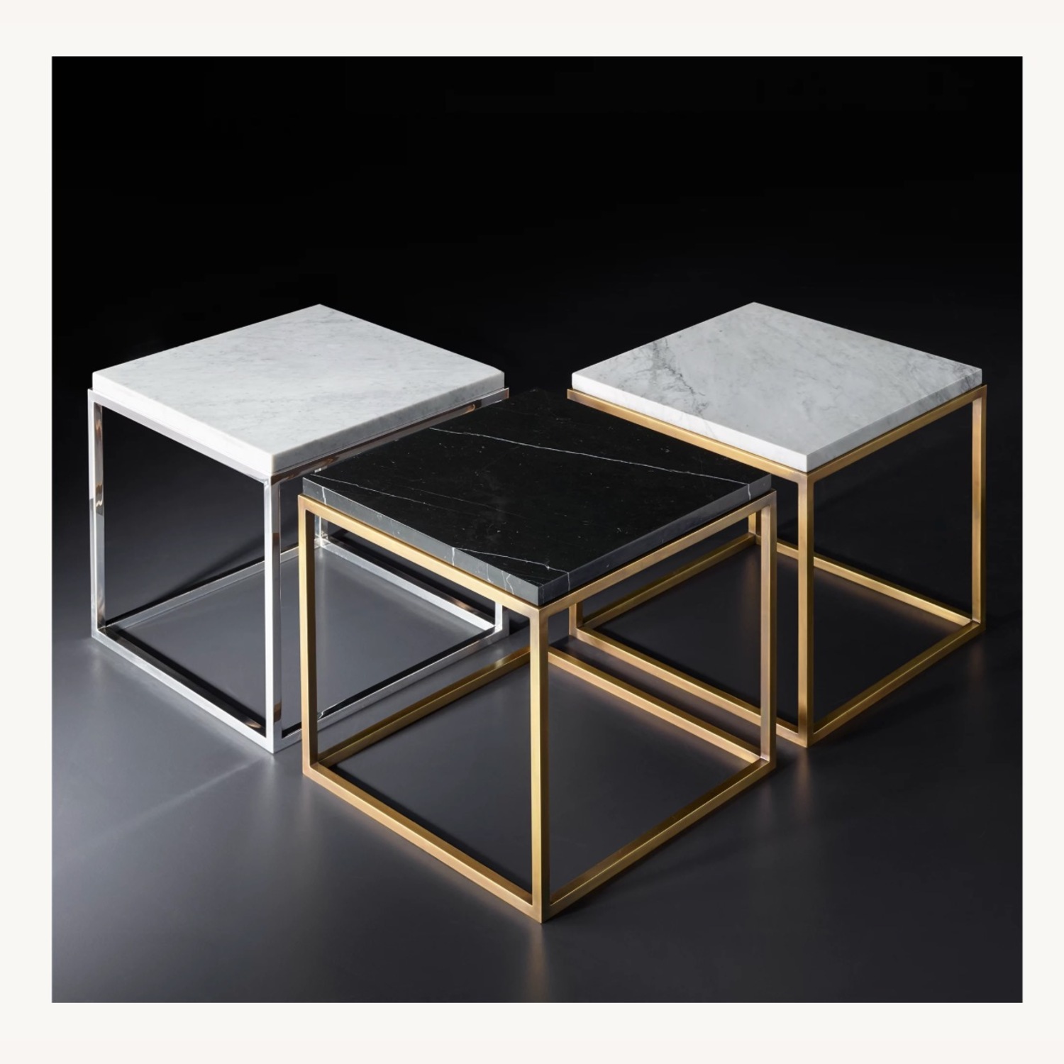 RH Nicholas Marble Square Side Table x 2 - image-3