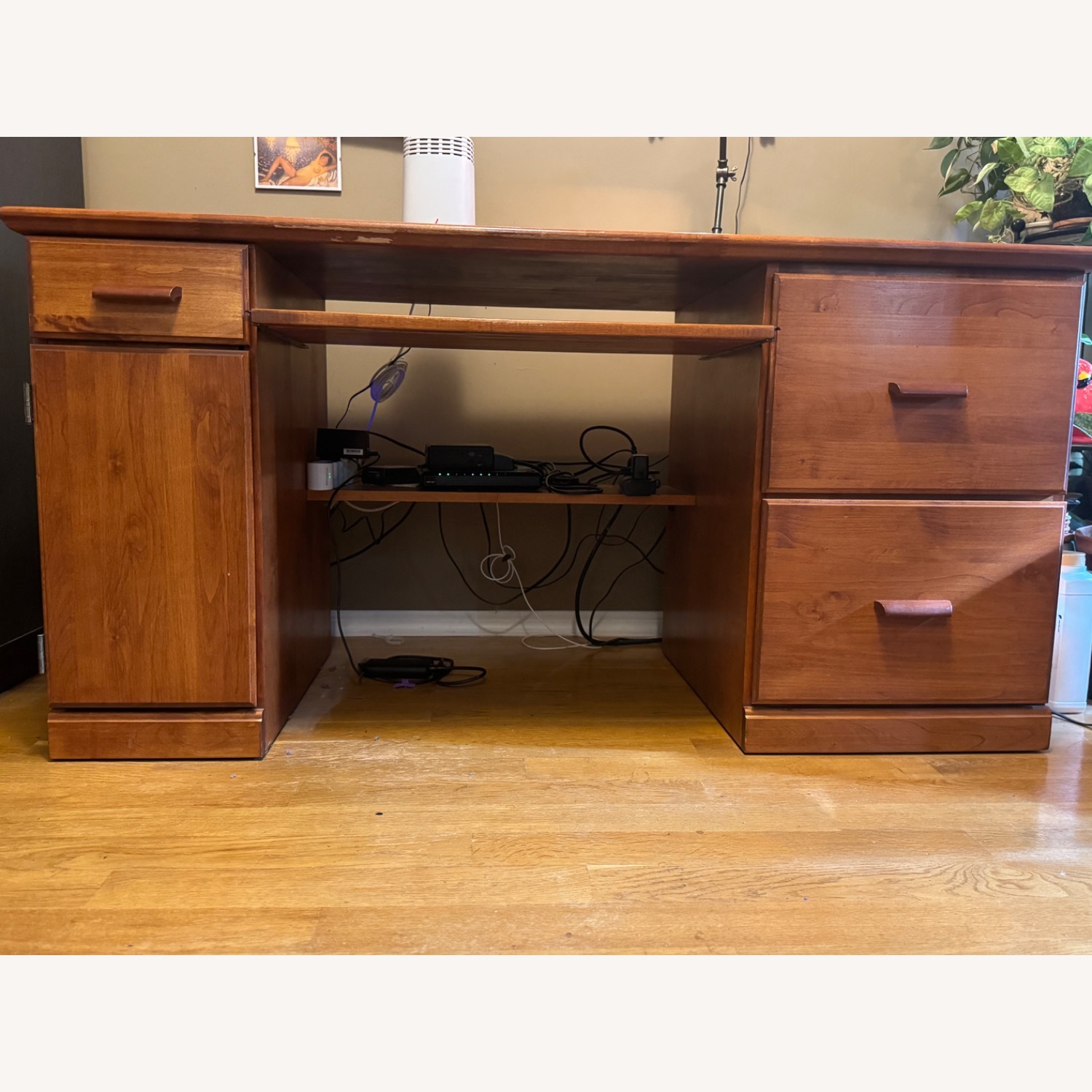 Cherry-wood Home Office Desk - image-0