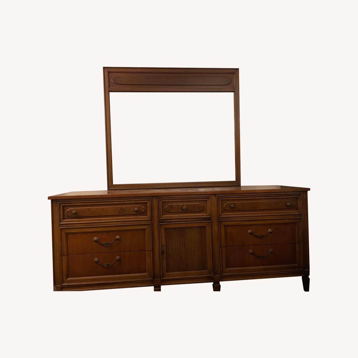 Mid-Century Modern Dresser W Mirror - image-0
