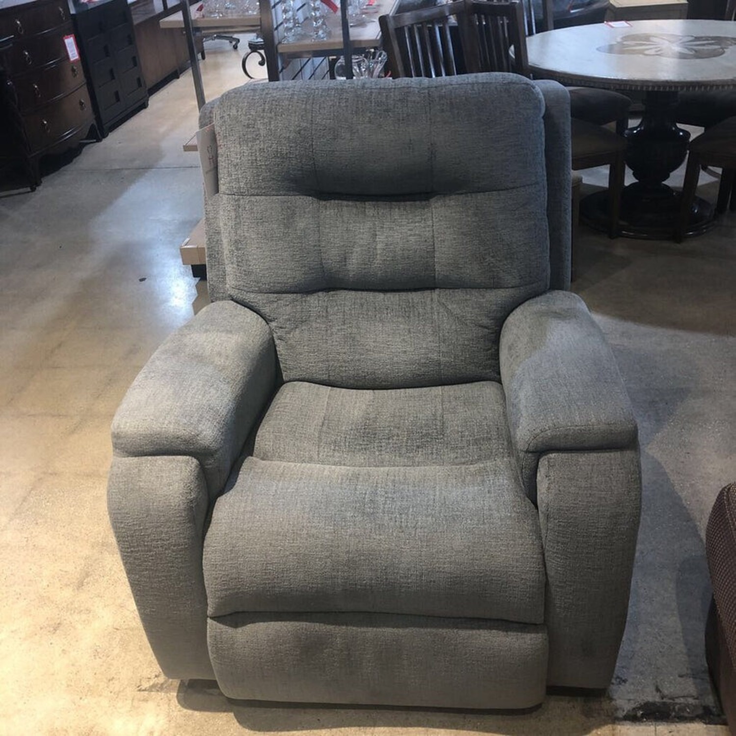 Flexsteel Chenille Power Recliner Chair Blue - image-1