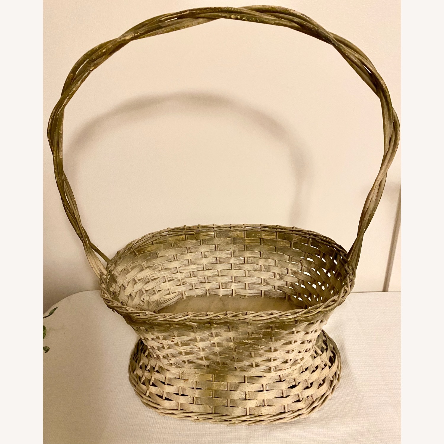 Antique Victorian Flower Wedding Floral Basket - image-2