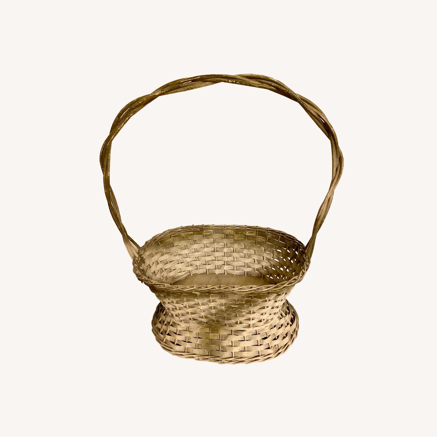 Antique Victorian Flower Wedding Floral Basket - image-0