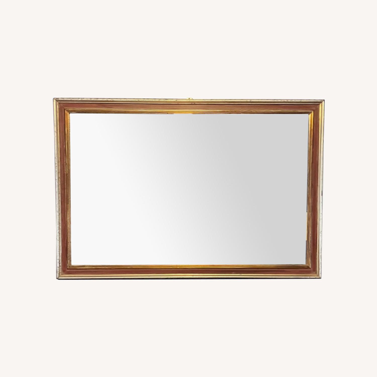 Mirror with Silver, Gold, and Reddish Frame - image-0