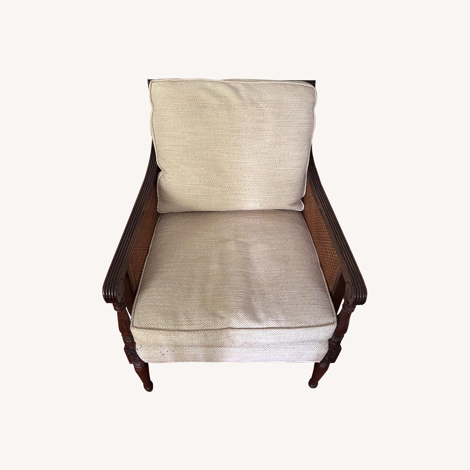 English Regency Carved Wood Armchair - image-0