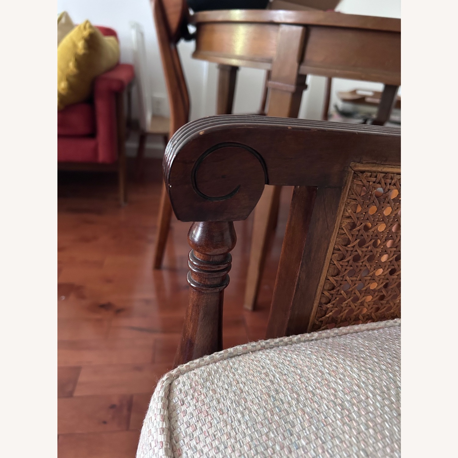 English Regency Carved Wood Armchair - image-6