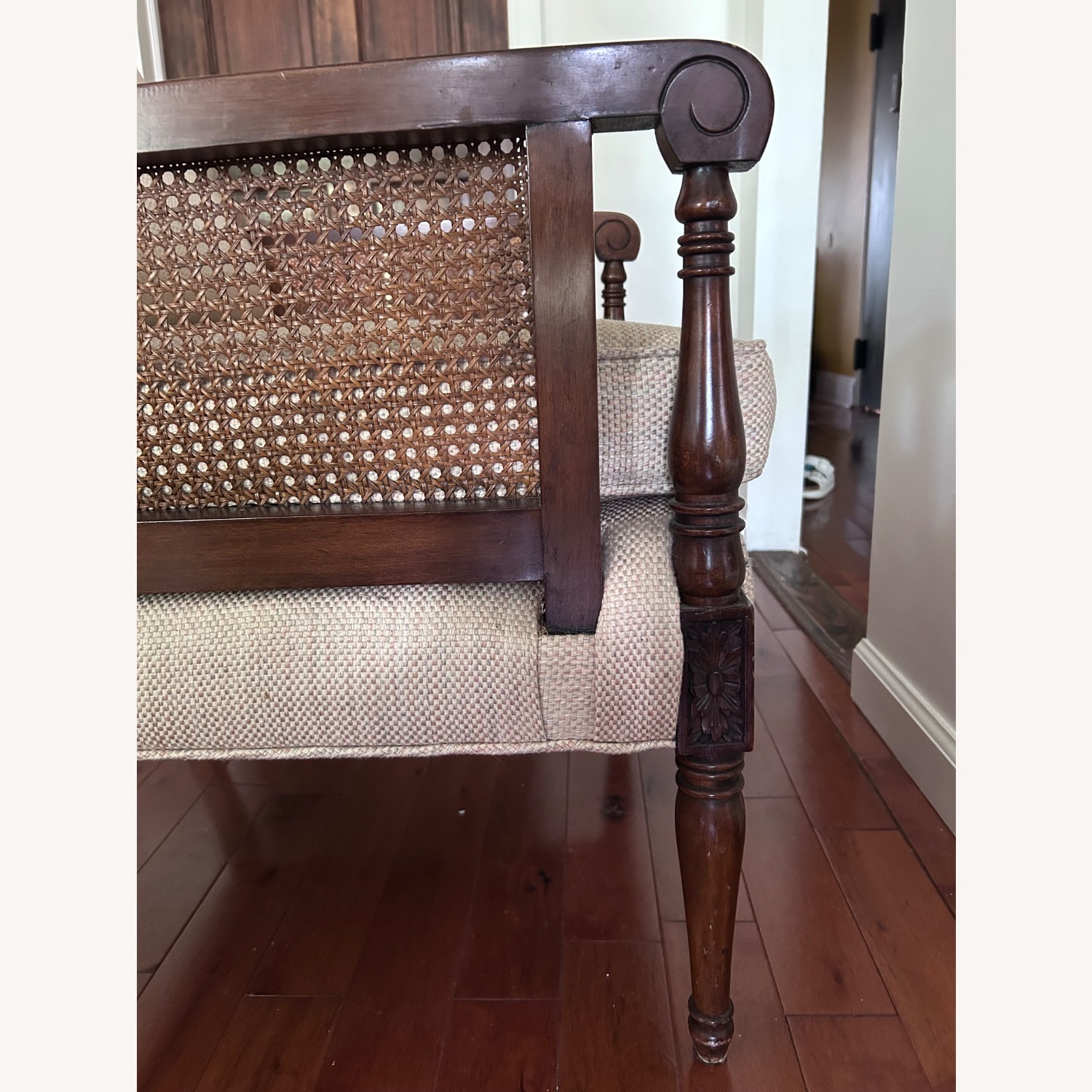 English Regency Carved Wood Armchair - image-5