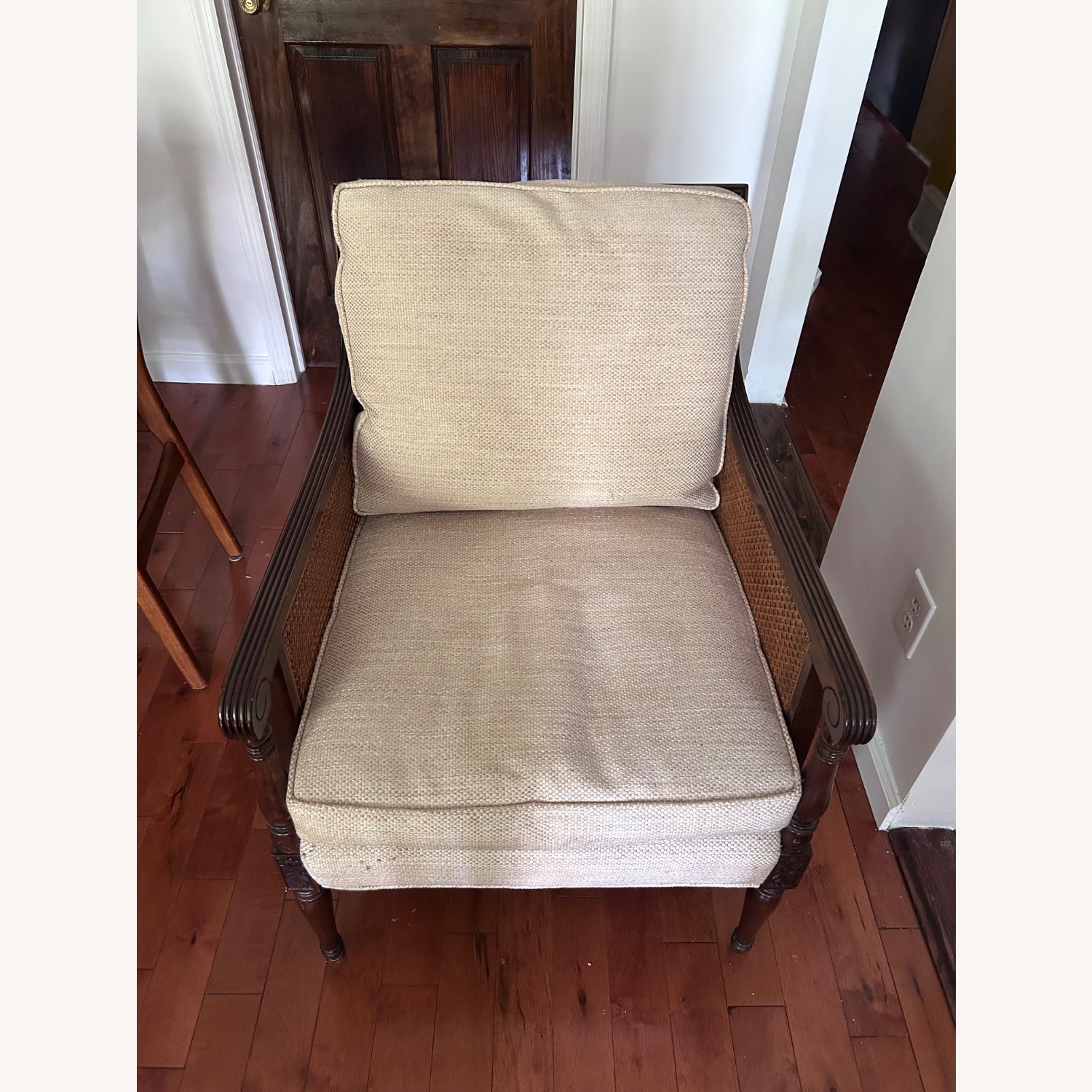 English Regency Carved Wood Armchair - image-3