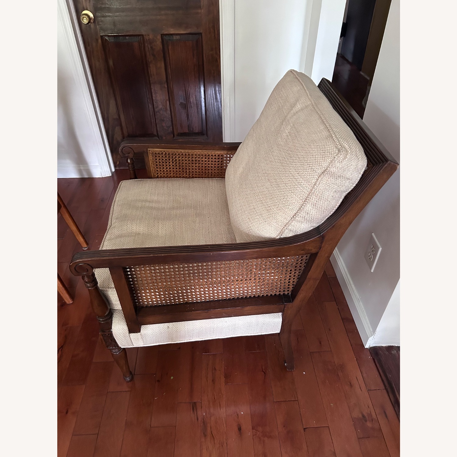 English Regency Carved Wood Armchair - image-9