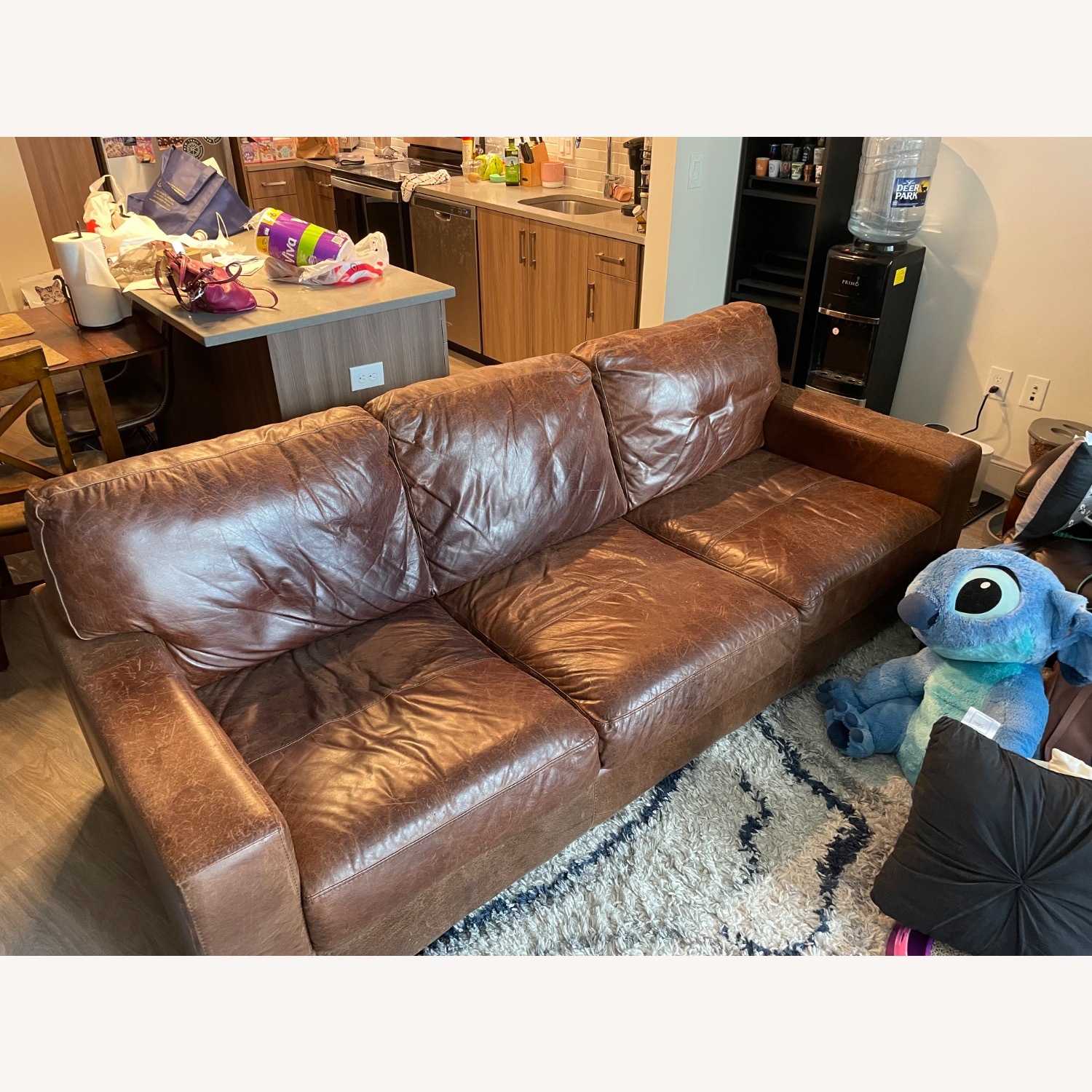 Italian Leather Sofa - image-1