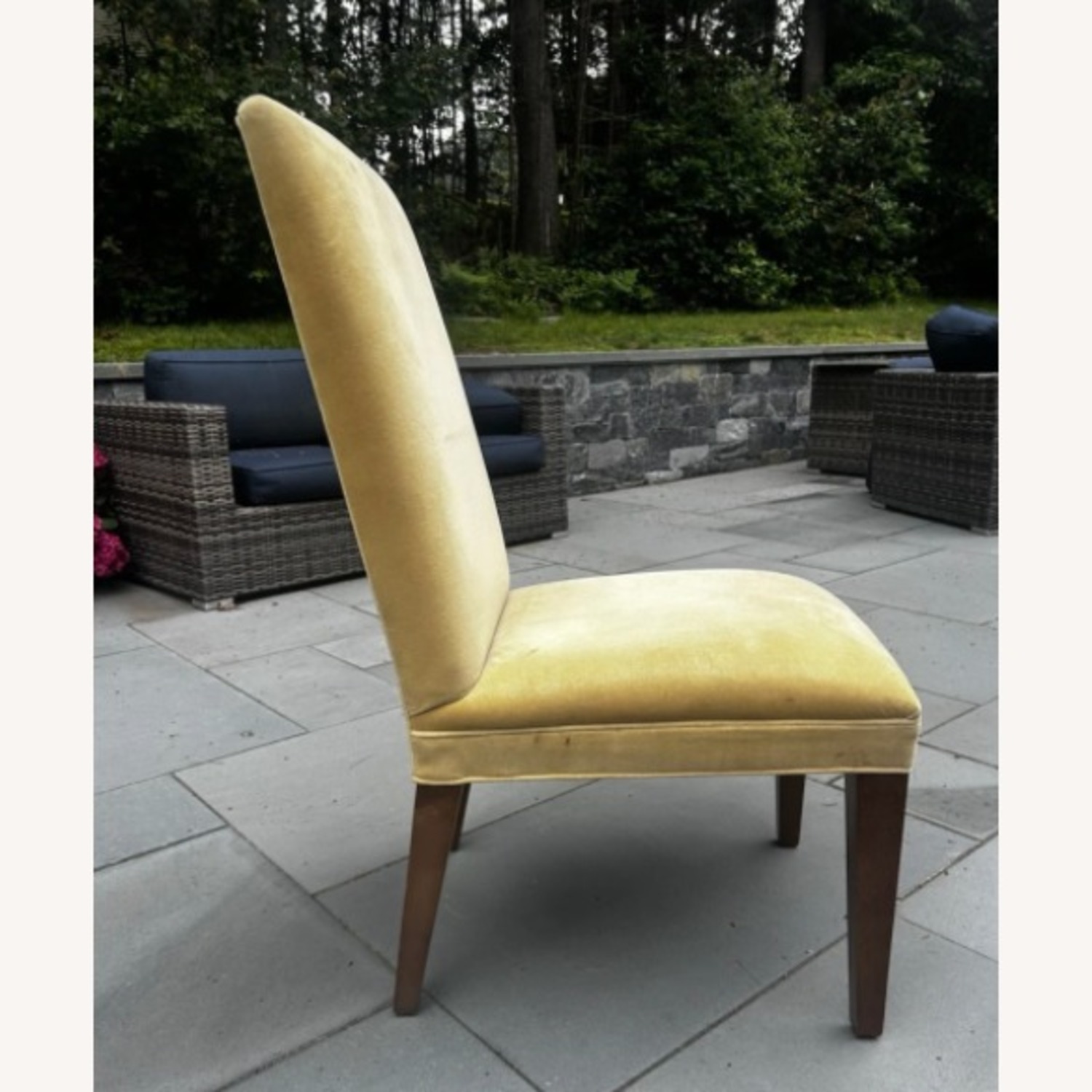 Yellow Soft Long Back Dining Chair - AptDeco