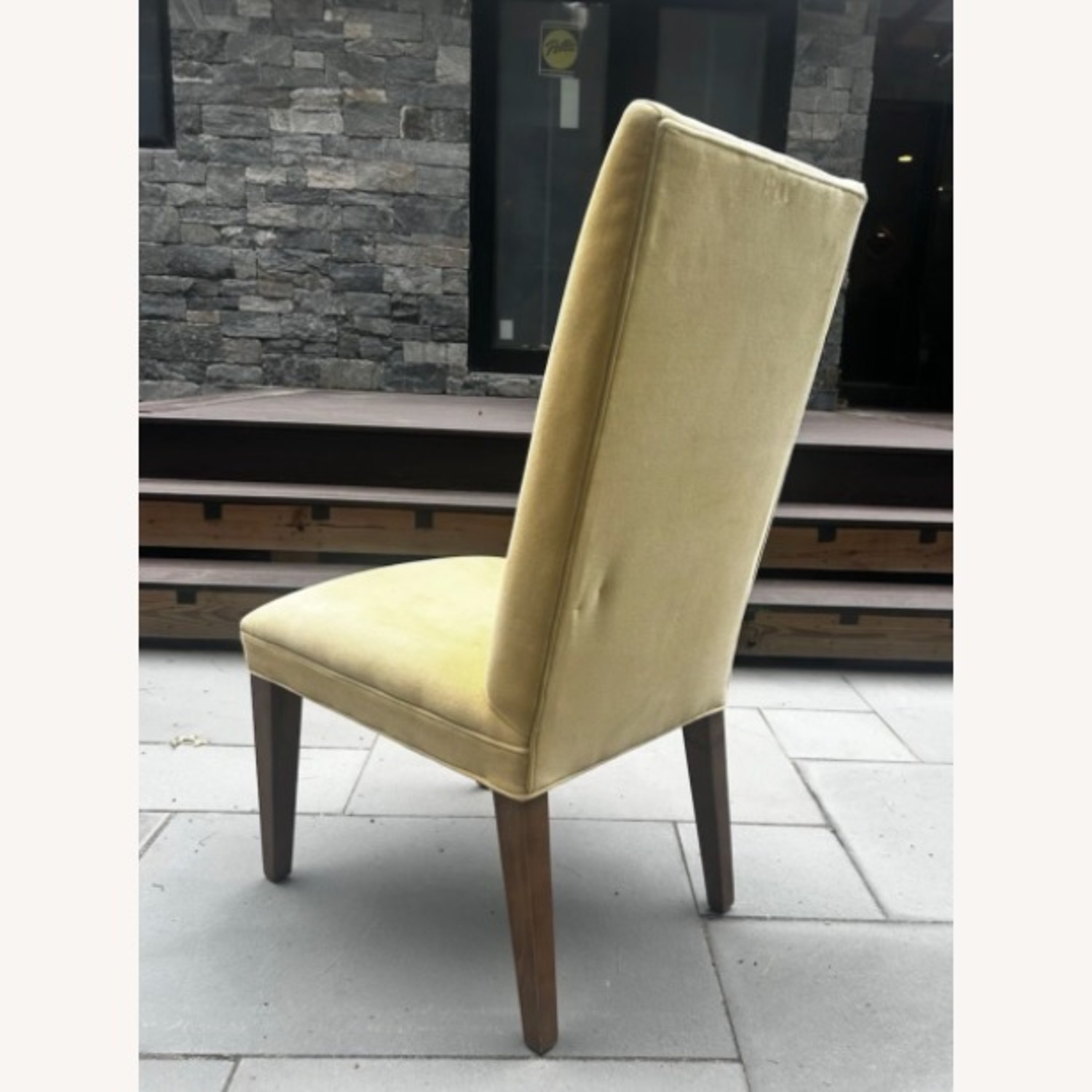 Yellow Soft Long Back Dining Chair - AptDeco