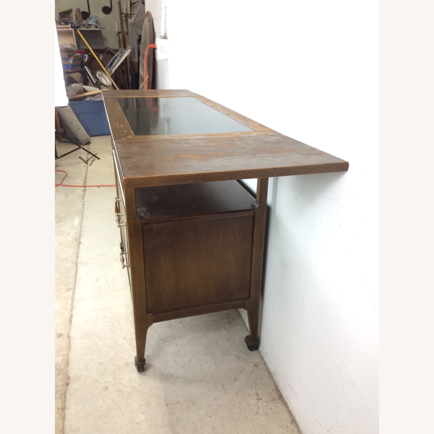 Mid Century Drop Leaf Bar Cart with 2 Drawers - image-11
