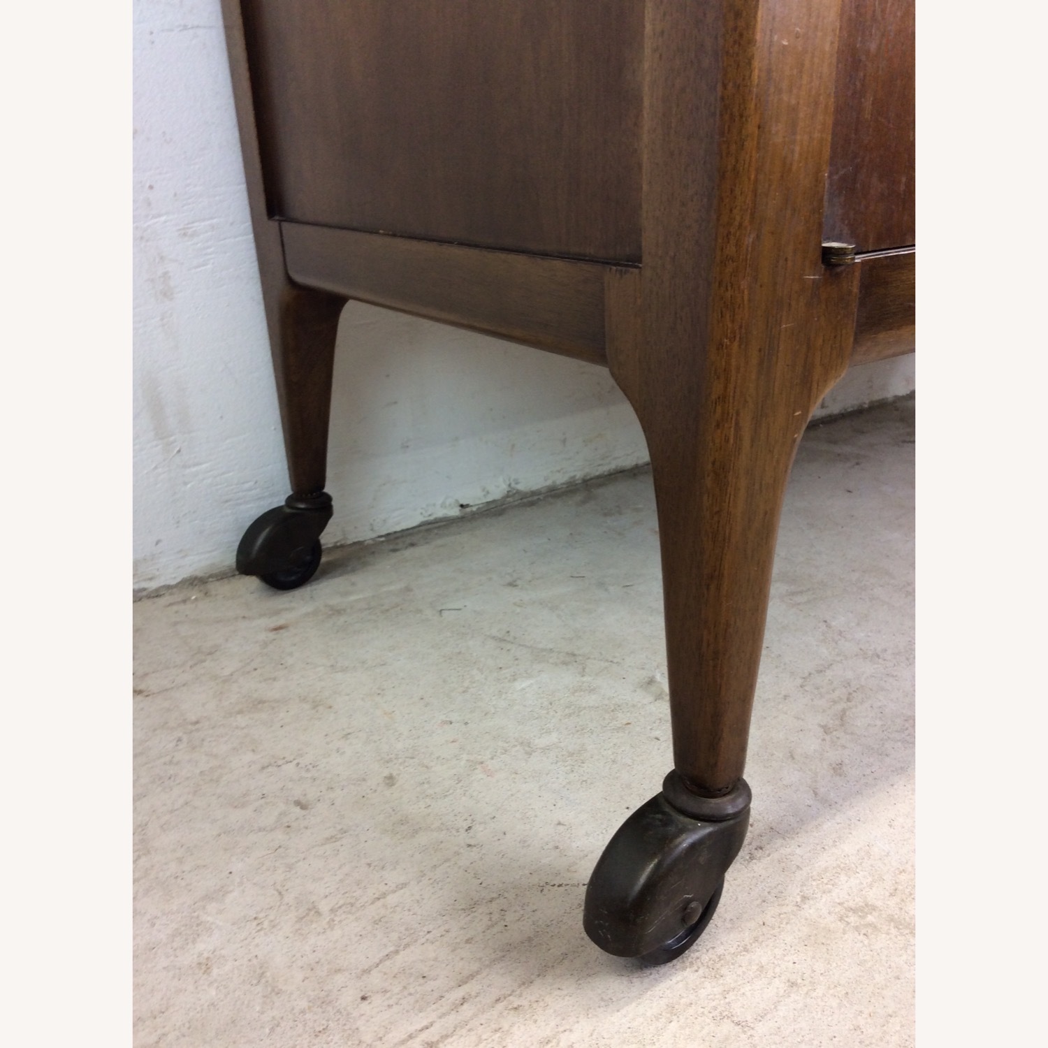 Mid Century Drop Leaf Bar Cart with 2 Drawers - image-14