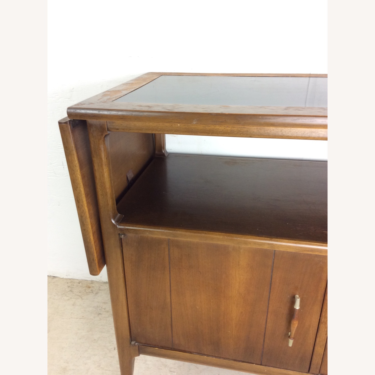 Mid Century Drop Leaf Bar Cart with 2 Drawers - image-10